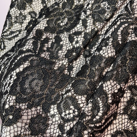 ❤️ 🆕 AX PARIS VINTAGE Party Dress black fishnet flowers NWOT - Picture 7 of 10